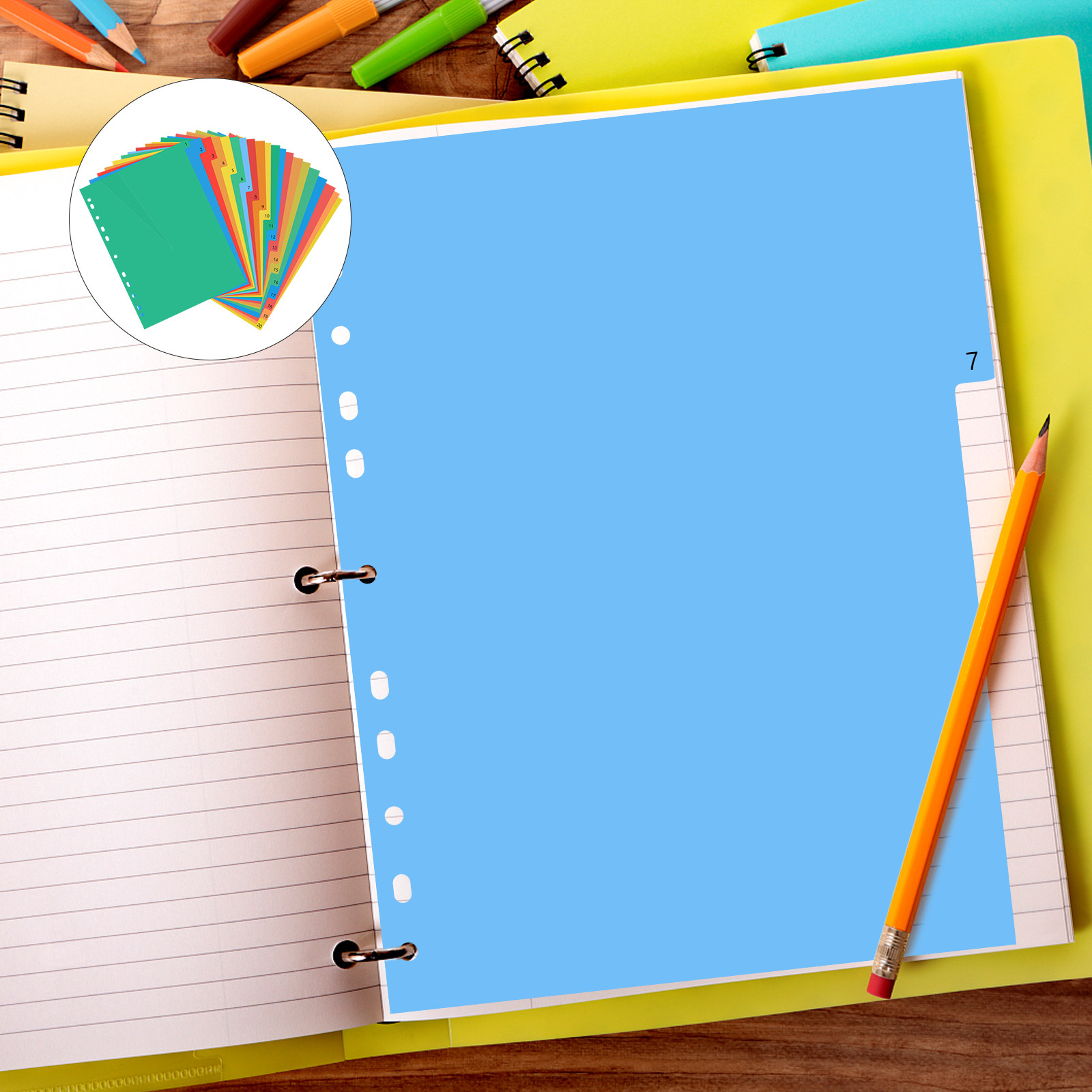 Tab Divider A4 - 20 صفحة مقاس A4، فواصل بلاستيكية